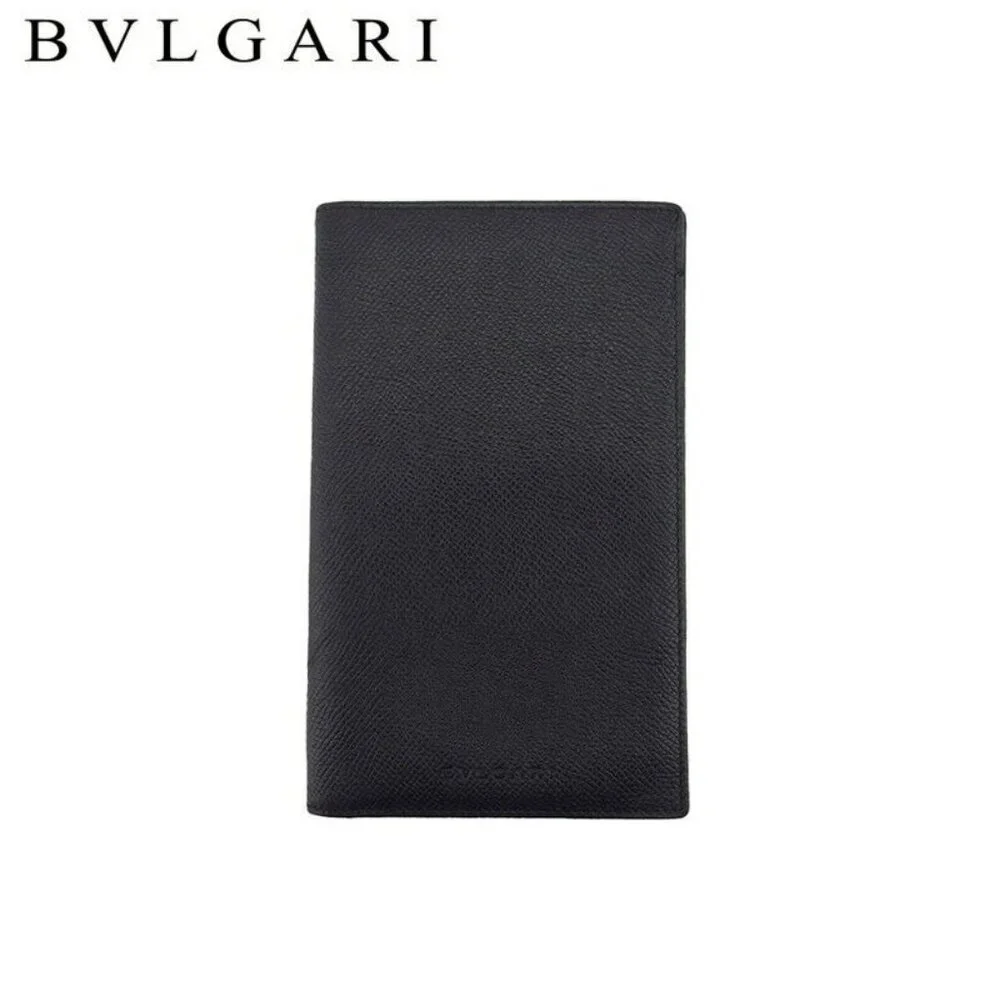 BVLGARI Long Bill Holder Classico Leather Authentic Used